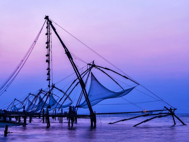 chinese-fishnets-on-sunset-kochi-kerala-india