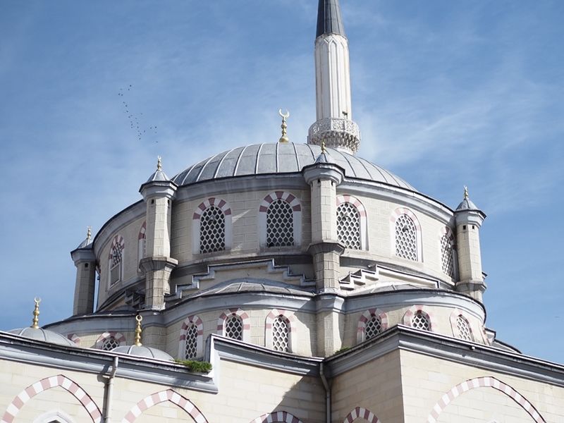 the-dome-of-a-mosque-against-blue-sky-in-istanbul